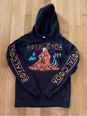 Rare Royal Coda Hoodie Band Tour Merch Black Size Medium Sweatshirt Black